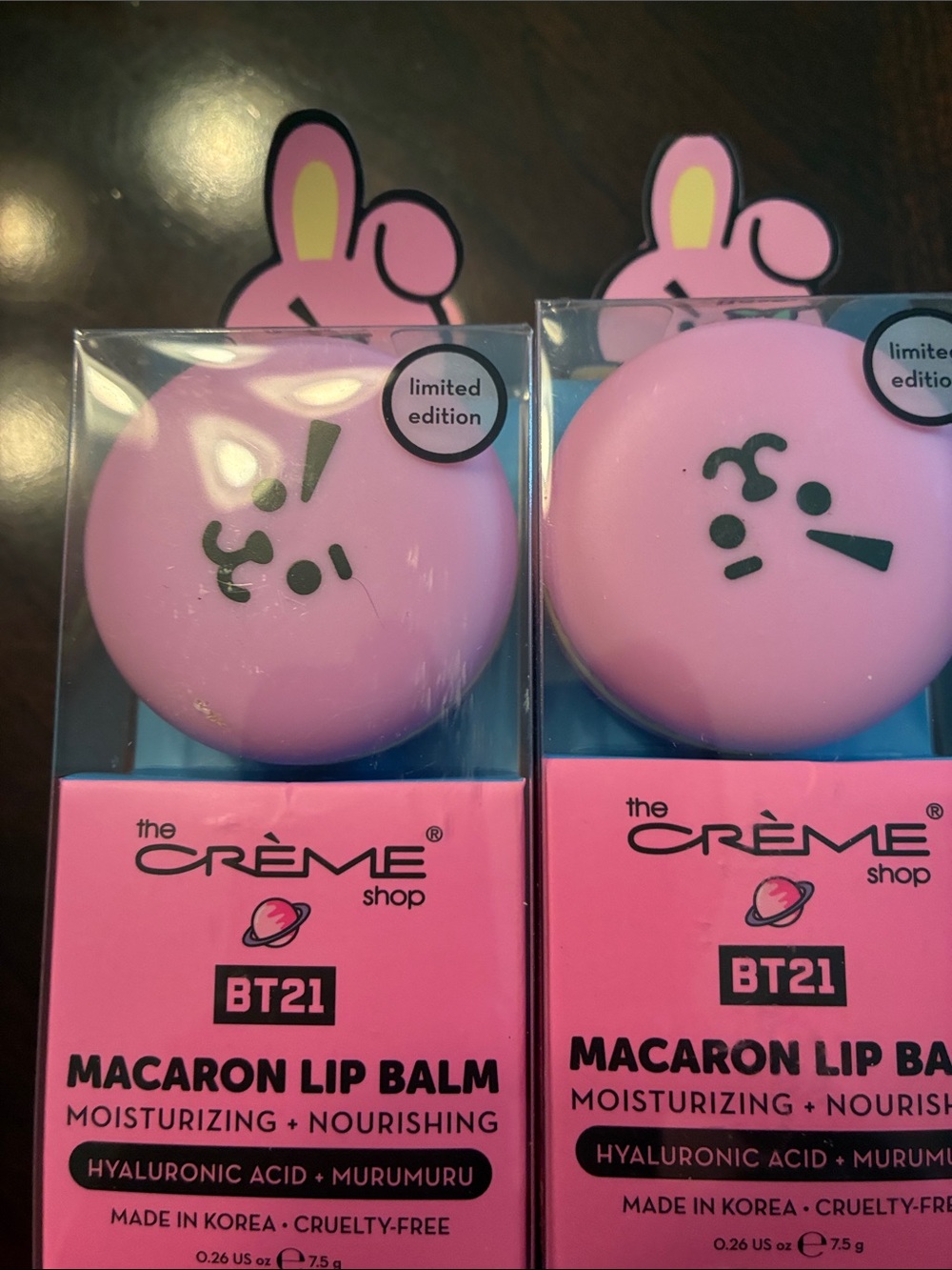 BT21 Pink Macaron Lip Balm - Moisturizing Kids Accessory you get all 4